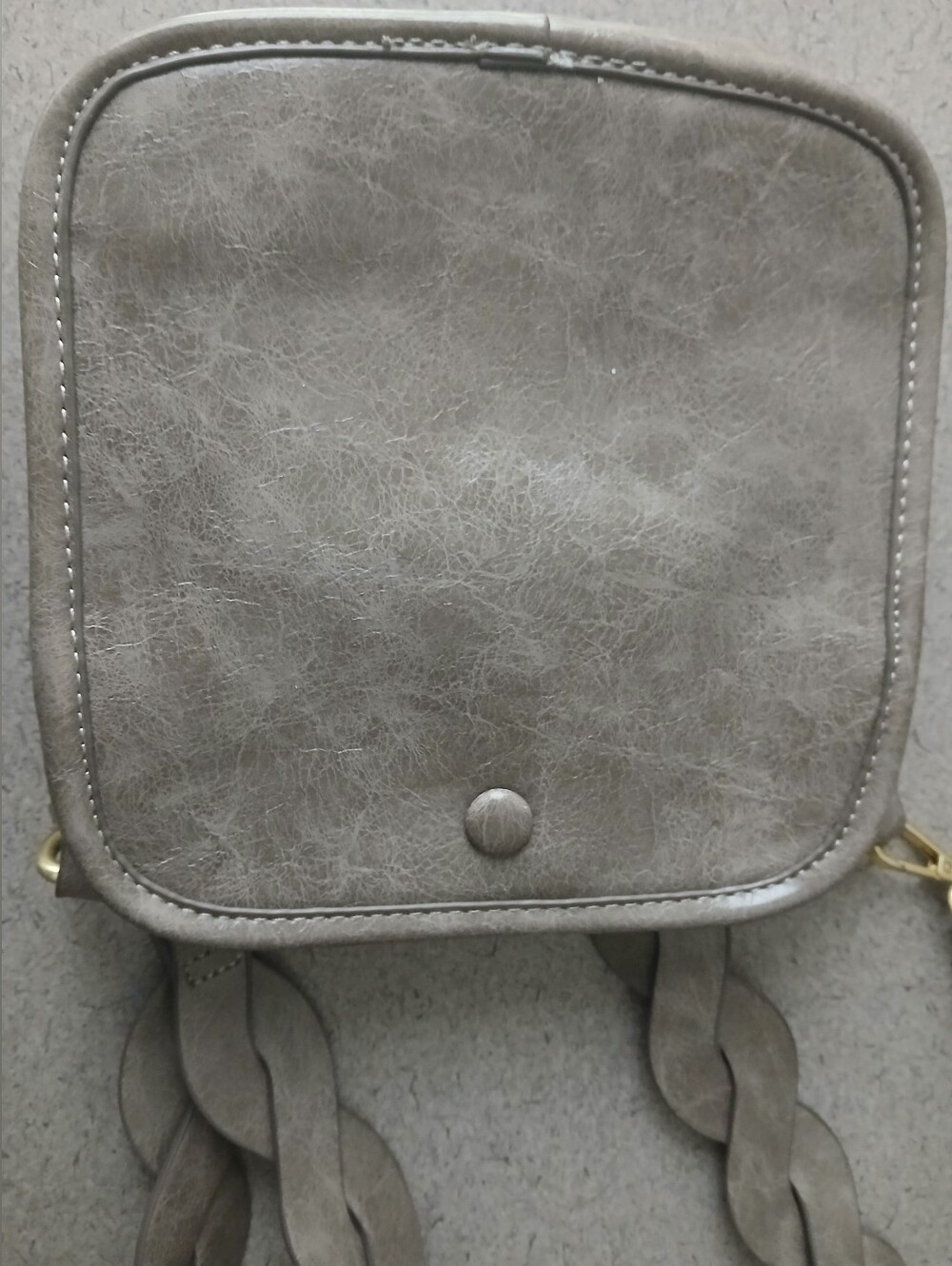 By Anthropologie Classic Square Crossbody Bag in Light Gray Small